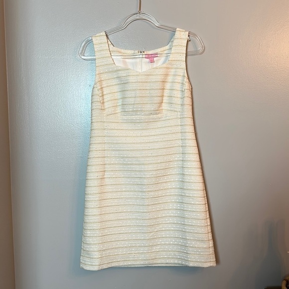 Lilly Pulitzer White and Gold Striped Dress - Picture 2 of 13
